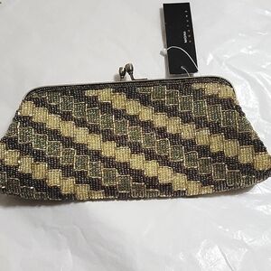 Nwt Moni Couture Evening Bag Purse  Clutch Vintage Brand Seed Beaded Embellished